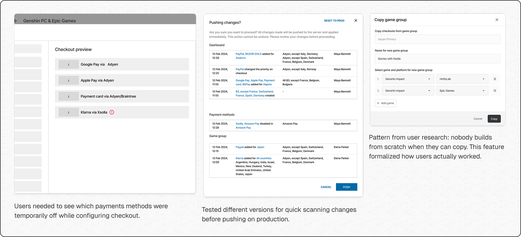 User testing — iteration on details